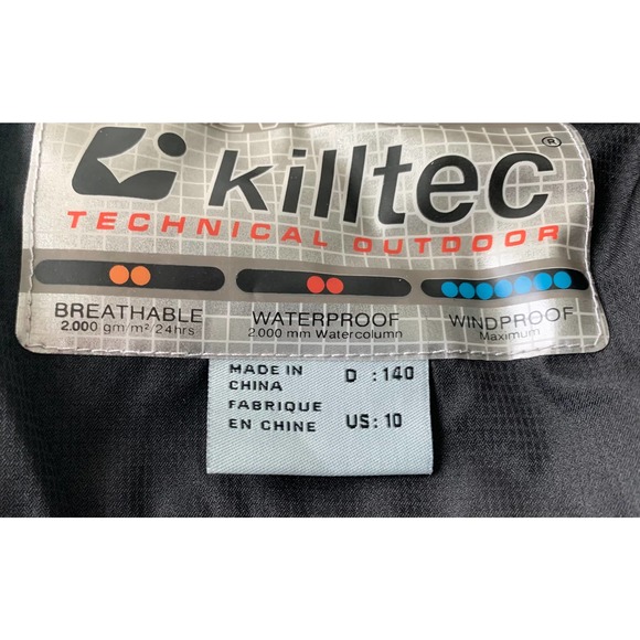 KILLTEC TECHNICAL OUTDOOR HOODED JACKET, GIRLS 10, BLACK WITH PINK/GREY TRIM - Picture 10 of 12